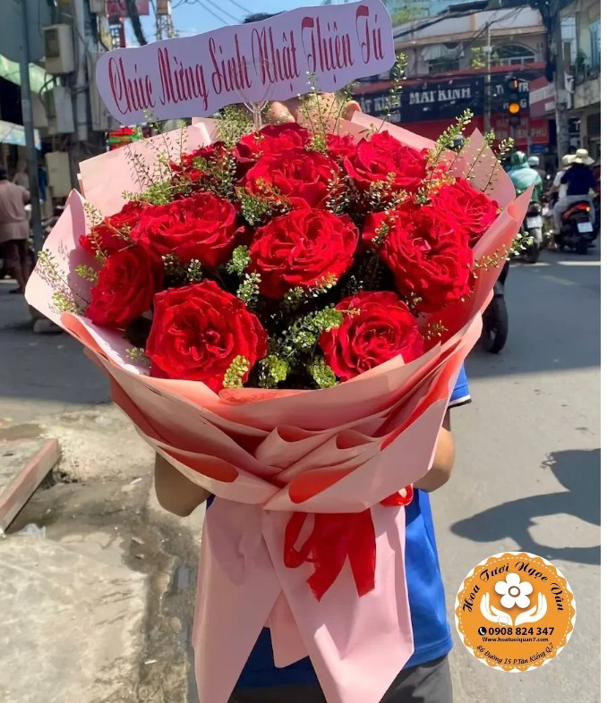 Bó Hoa Sinh Nhật Trái Tim Nồng Ấm